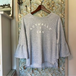 aerie “Actually I Can” Sweatshirt with Peplum Sleeves